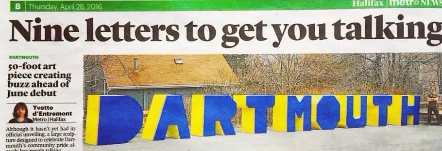 A community newspaper feature about a public art project.